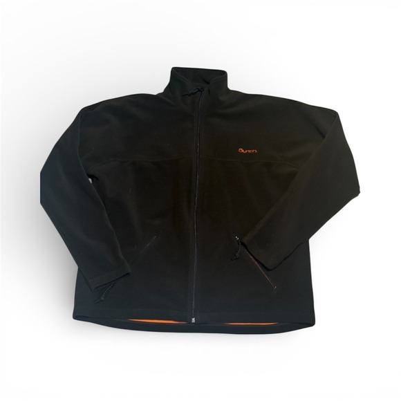 Burton Jackets & Blazers - Burton Black Snowboard Fleece Jacket –‎ XL  Orange Lining, Zip-Up, Underarm Vent